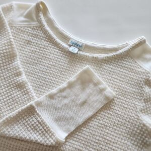 Sundance Off White Soft‎ Thermal Knit Long Sleeve Top Women's Size S